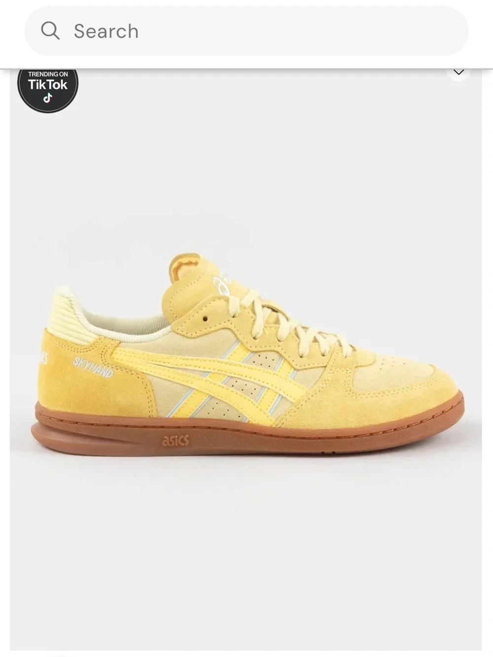 ASICS Yellow Suede Athletic Sneakers with Gum Sole